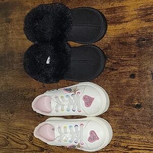 Toddler Shoe Bundle Size 8 Sneakers & Cozy Boots 2 Pairs